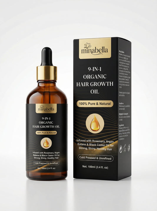 9-in-1 Organic Hair Growth Oil – Rosemary, Argan, Batana & Black Castor | 100ml