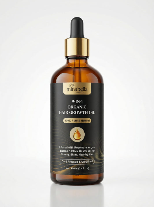 9-in-1 Organic Hair Growth Oil – Rosemary, Argan, Batana & Black Castor | 100ml