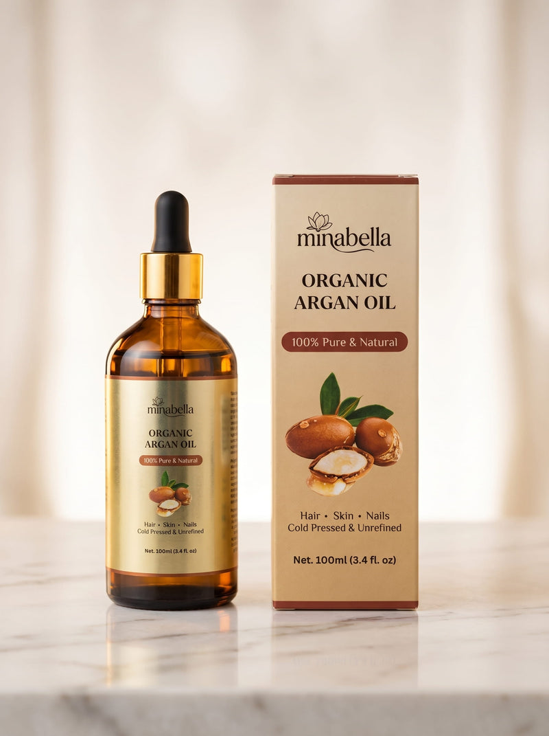 Organic Argan Oil – 100% Pure Cold Pressed | Hair, Skin & Nails | 100ml