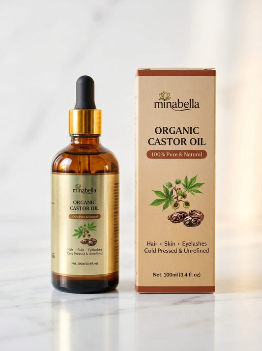 Organic Castor Oil – 100% Pure Cold Pressed | Lashes, Brows, Hair & Skin | 100ml